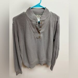 Gray Button-Up Women's Sweater vintage LL Bean